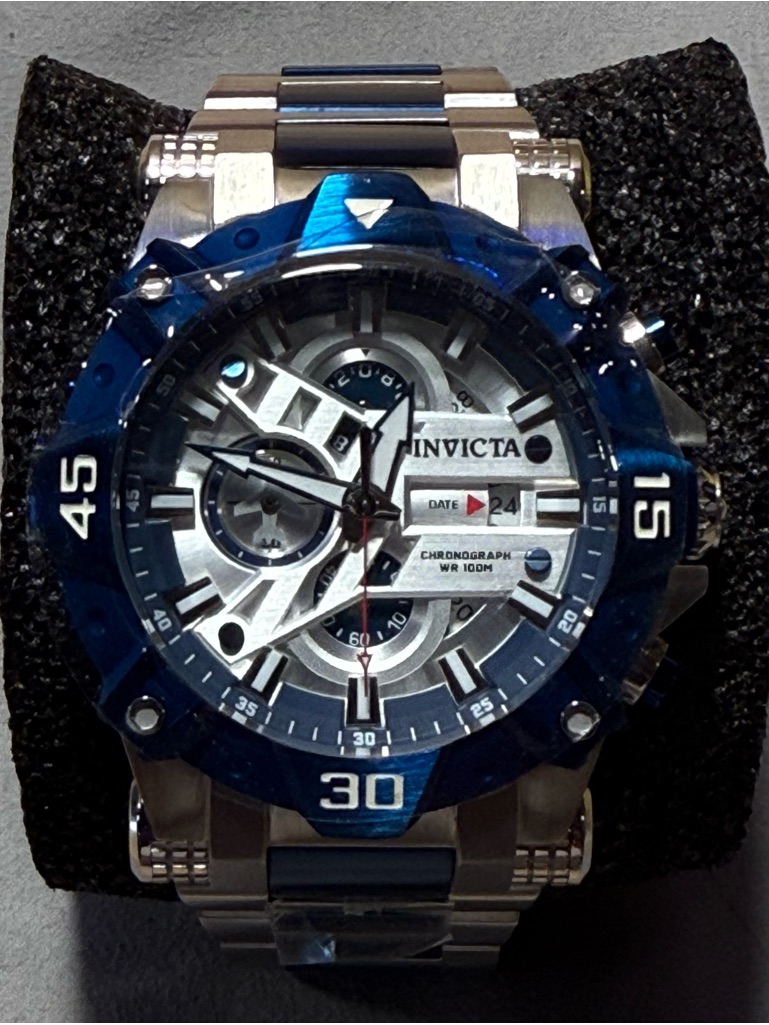 Invicta Aviator 40184 Silver Dial With Blue Chronograph Watch